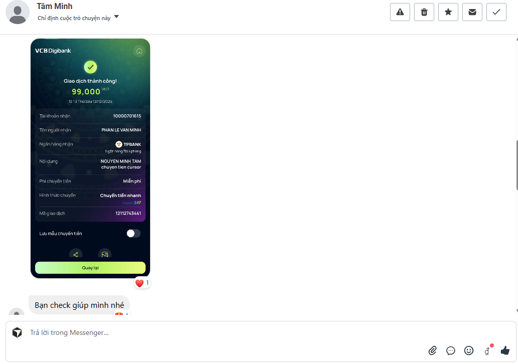 ✅ Khách hàng mua thành công Cursor Pro 1 tháng